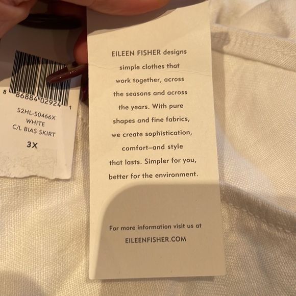Eileen Fisher plus size linen white skirt NWT - Picture 5 of 11